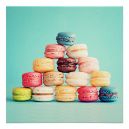 Póster Hambre, Macaron, hipster, multicolor, galletas dul