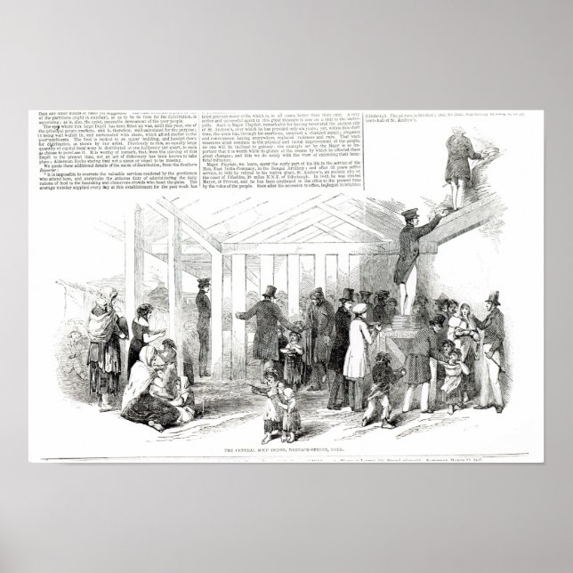 Póster Hambruna irlandesa de la papa, 1847 (Frente)