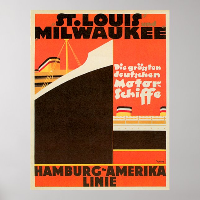 Póster Hamburg-America Linie ~ Poster (Frente)