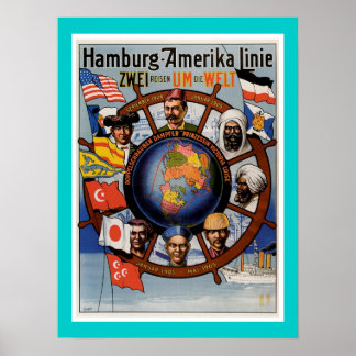 Póster Hamburg American Line Poster
