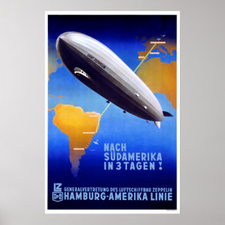 Póster Hamburg-Amerika Linie Art Deco Poster