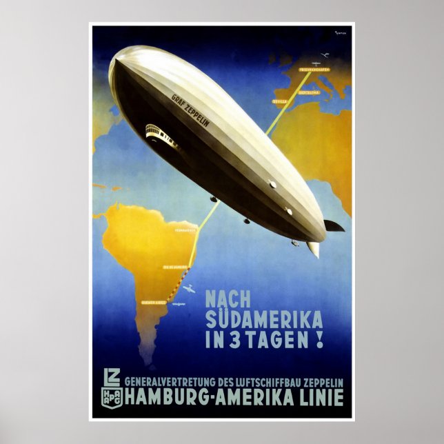 Póster Hamburg Amerika Linie Hamburg America Line HAPAG (Frente)