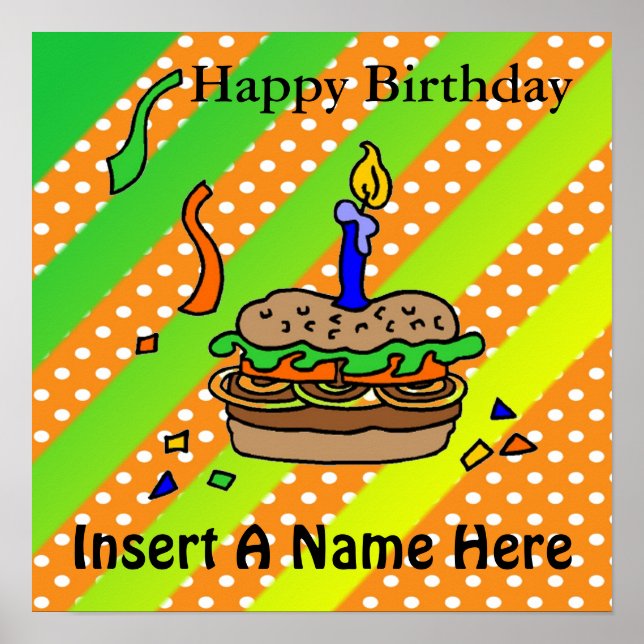 Póster Hamburger Birthday Poster (Frente)