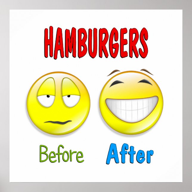 Póster Hamburgers Before After (Frente)