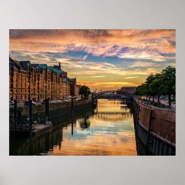Póster Hamburgo, Alemania, Speicherstadt (Frente)