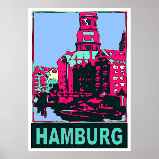 Póster Hamburgo Alemania Viaje (Frente)