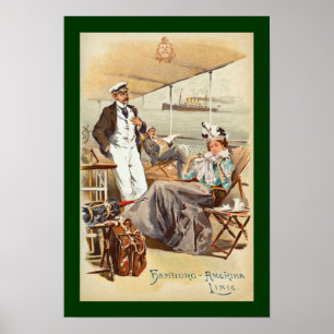 Póster Hamburgo-América~SS Furst Bismark~Hombres/Mujeres 