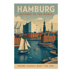 Póster HAMBURGO — Puerta al Mundo