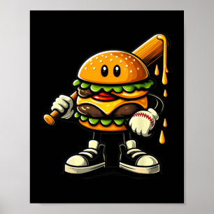 Póster Hamburguesa Cheeseburger Jugando A Vender Jugador 
