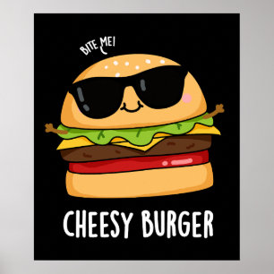 Póster Hamburguesa con Queso Chistes Divertidos de Comida