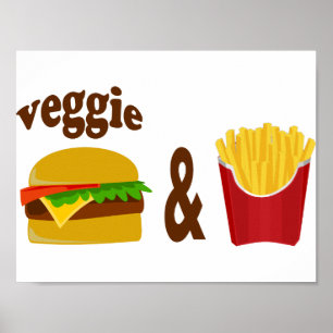 Póster Hamburguesa de verduras y frijoles