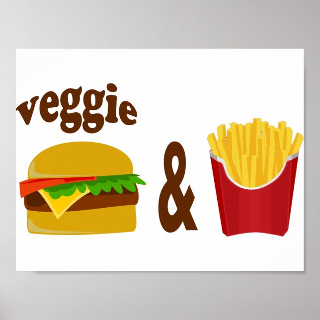 Póster Hamburguesa de verduras y frijoles (Frente)