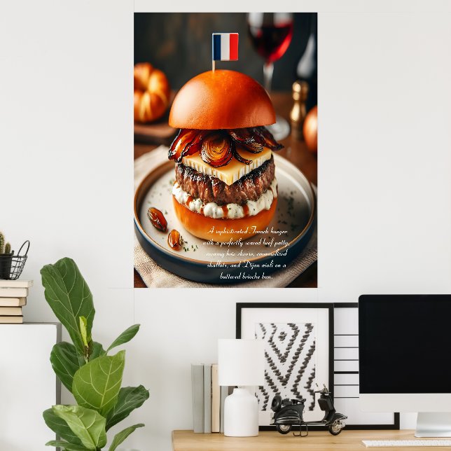 Póster Hamburguesa Lyon Luxe 24x36 (Oficina en casa)