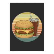 Hamburguesa retro y cola.