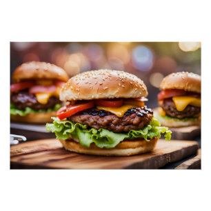 Póster Hamburguesas con queso