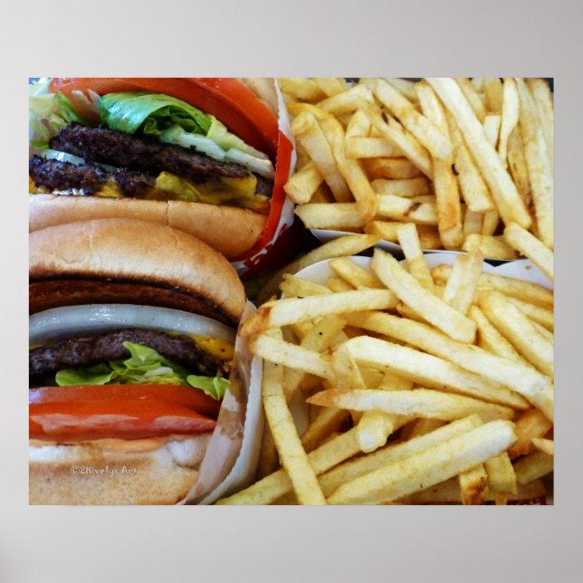 Póster Hamburguesas y fritas (Frente)