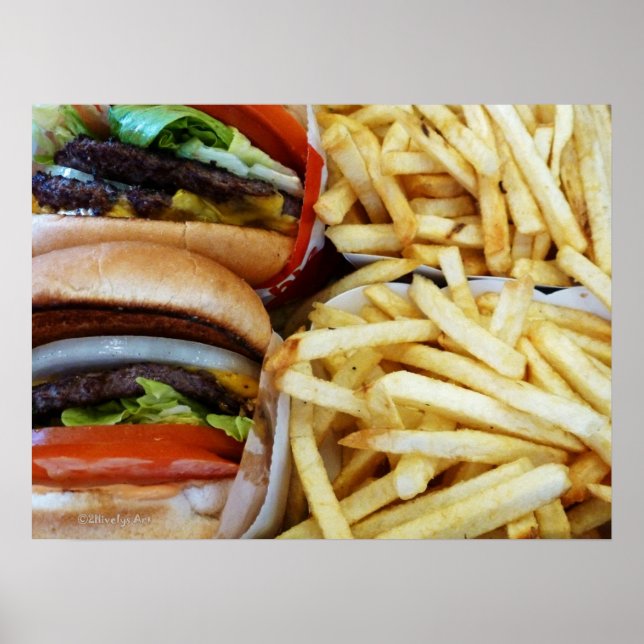 Póster Hamburguesas y fritas (Frente)
