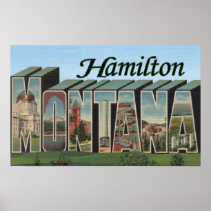 Póster Hamilton, Montana - Large Letter Scenes
