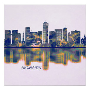 Póster Hamilton Skyline