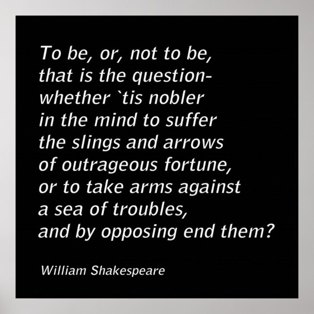 Póster "Hamlet" de William Shakespeare (Frente)