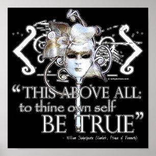Póster Hamlet "… poseer a uno mismo sea… "cita verdadera