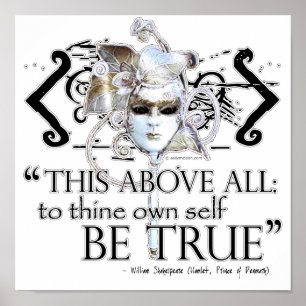 Póster Hamlet "... tu propio ser verdadero..." Cita