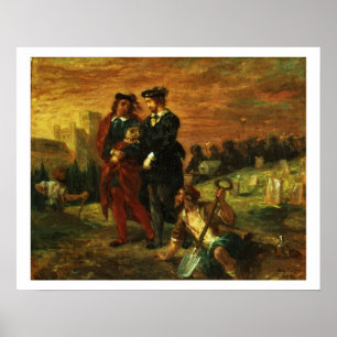 Póster Hamlet y Horatio en el cementerio, 1859 (aceite en