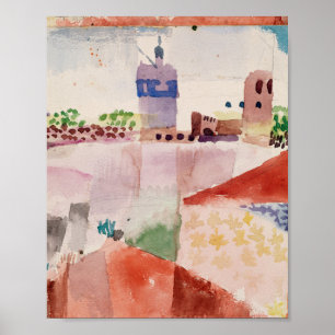 Póster Hammamet con su mezquita : Paul Klee 1914