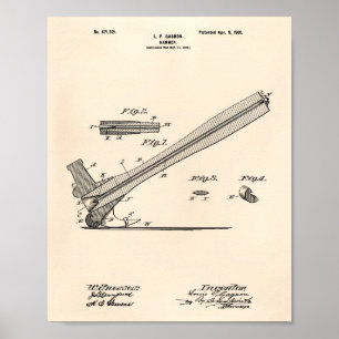 Póster Hammer 1901 Patent Art Old Peper
