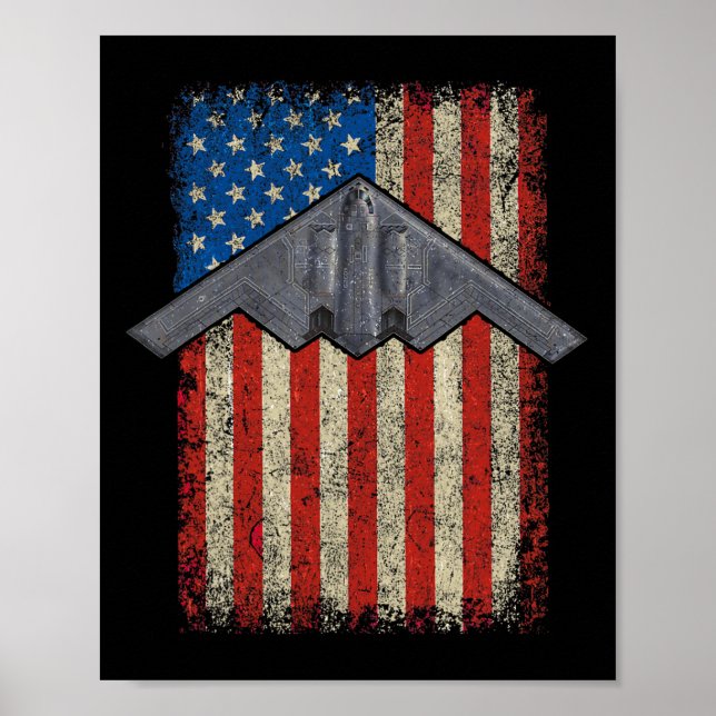 Póster Hammer Time Stealth B-2 Aeronave Militar Medianoch (Frente)