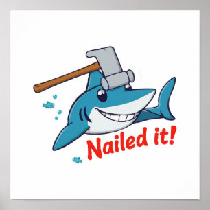 Póster Hammerhead Hijinks - Herramienta para tiburones