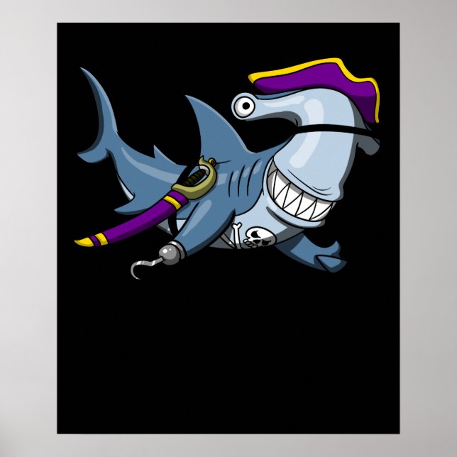 Póster Hammerhead Shark Pirate Ocean (Frente)