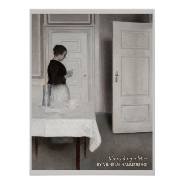 Póster Hammershøi Ida que lee una letra CC0695 (Anverso)