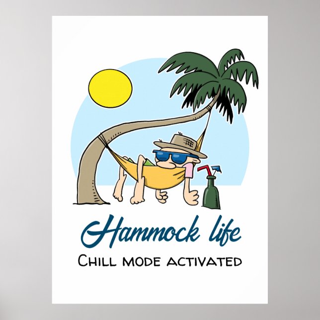 Póster Hammock Life Chill Mode Activado Funny Personaliza (Frente)