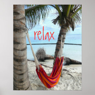 Póster Hammock on Caribbean Beach Poster