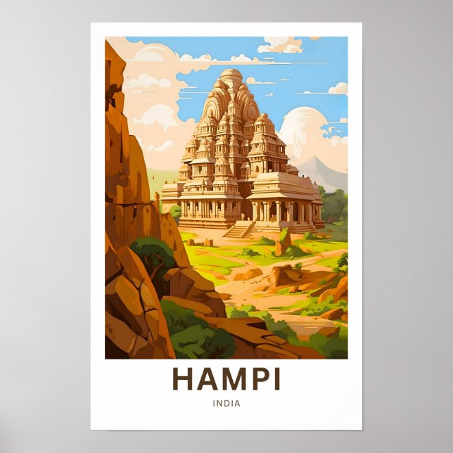 Póster Hampi India Travel Print (Frente)