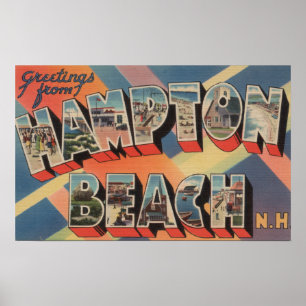 Póster Hampton Beach, New Hampshire - Letra grande 2
