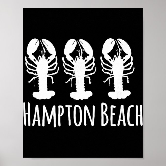 Póster Hampton Beach New Hampshire Lobster Nautical Coast (Frente)
