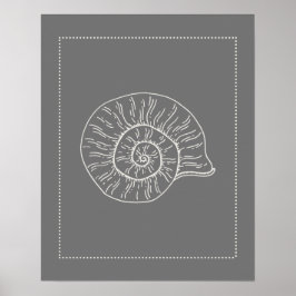 Póster Hamptons Style Spiral Shell Print
