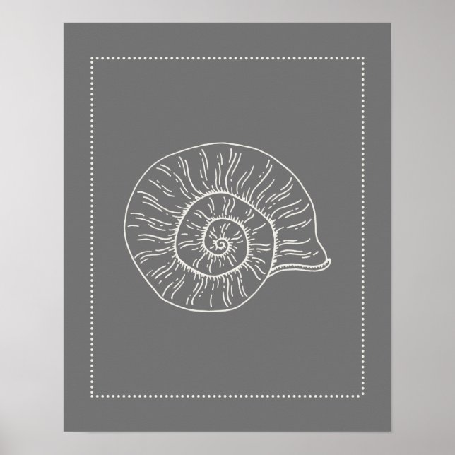 Póster Hamptons Style Spiral Shell Print (Frente)