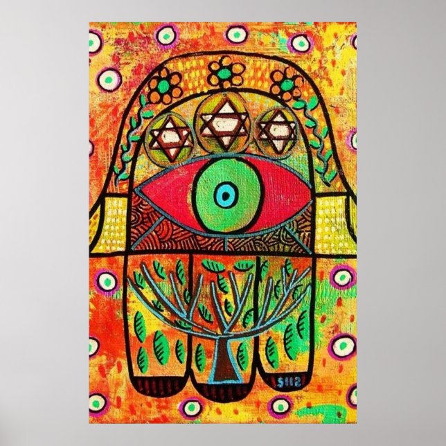 Póster Hamsa del Árbol de la Vida (Frente)