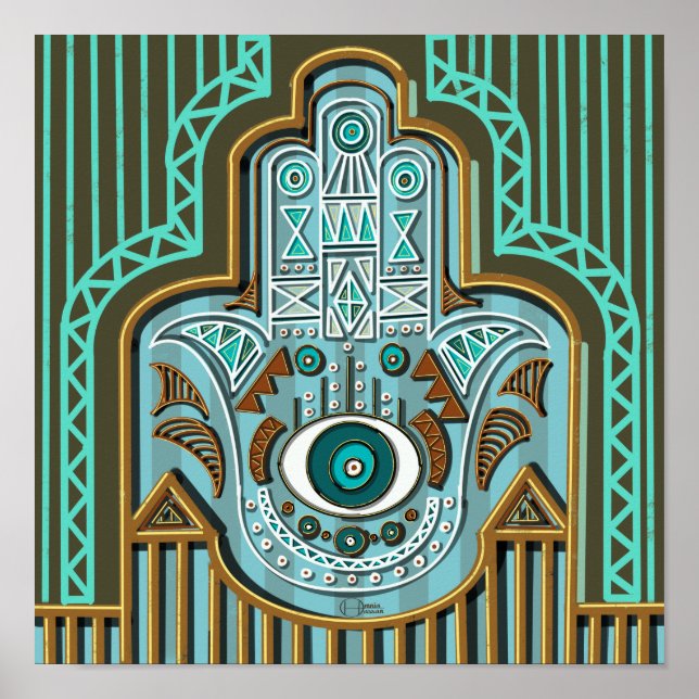 Póster Hamsa Hand Khamsa De Fatimah (Frente)