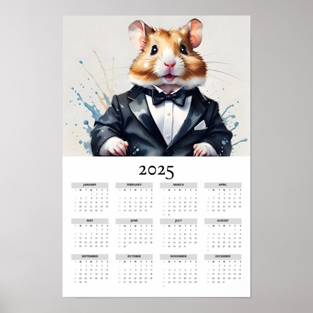 Póster Hamster acuático en el calendario de marea baja de (Frente)