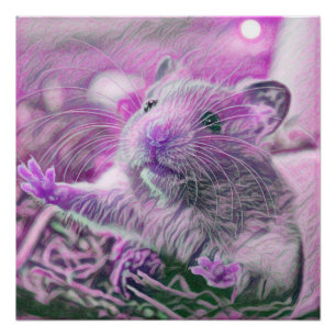 Póster hámster de tipo animal inteligente