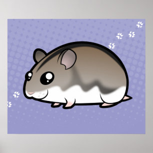 Póster Hámster Enano de Dibujos Animados