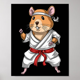 Póster Hamster Karate Ninja Jiu-jitsu Judo Taekwondo Mart