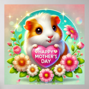 Póster Hámster lindo celebrando el día de la madre