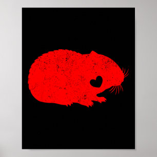 Póster Hamster Lover Funny Heart Hamster Happy Valentines