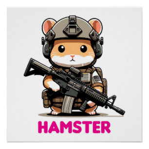 Póster Hámster táctico