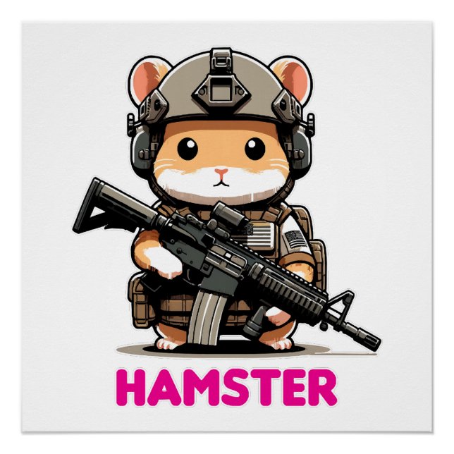 Póster Hámster táctico (Anverso)